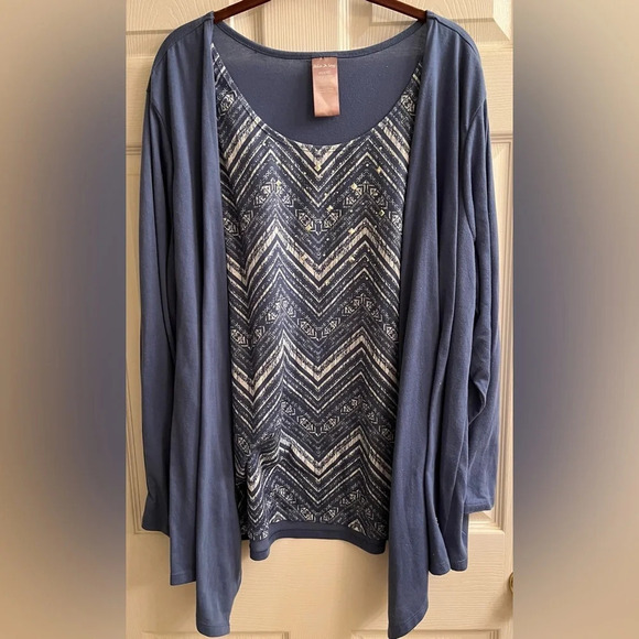 4X~ WHITE STAG~ BLOUSE W TOPPER~ - Picture 1 of 10
